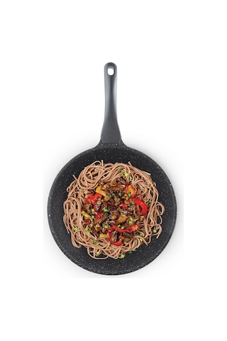 Thermoad Döküm Granit Wok Tava 28 CM Gri