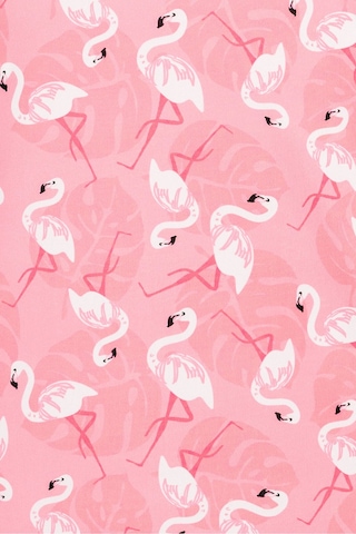 Beniizle Volan Etekli Boneli Kız Çocuk Üçlü Mayo Set Flamingo