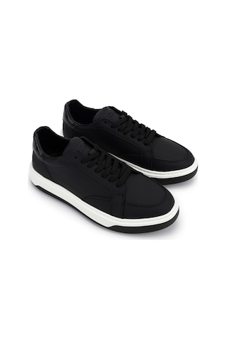 Tamer Tanca Erkek Hakiki Deri Siyah Sneakers & Spor Ayakkabı 1212 3522 Erk Ayk Y26 Sıyah Mat