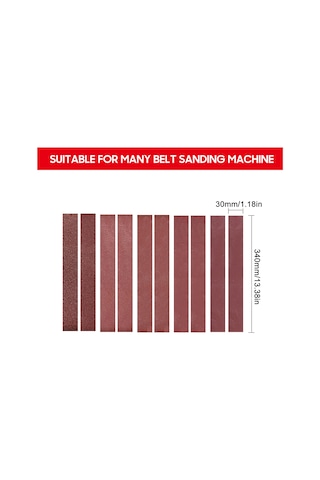 Singree Ev İçin 10'lu Zımpara Kayış Seti 30x340mm - 60-1000 Kum Çeşitleri