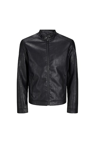 Jack Jones Erkek Siyah Renk Bıker Deri Ceket 12261195 Siyah