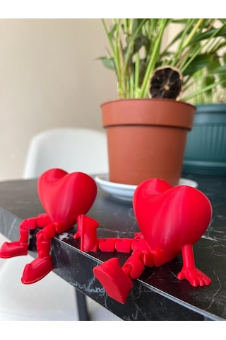 Kalp Şeklinde Biblo Obje Dekor 1 Adet - Sevgililere Özel Kalp Dekoratif Obje Torpido Süsü