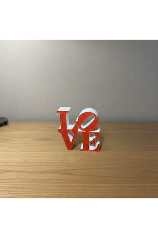 Modern "love" Tipografik Dekoratif Figür Minimalist Pla Masaüstü Aksesuarı Beyaz