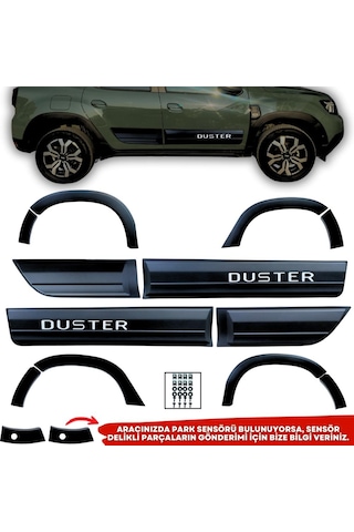 Dacia Duster Beyaz Yazılı Kapı Ve Çamurluk Koruma Premium Dodik Seti 2018 Ve Üstü