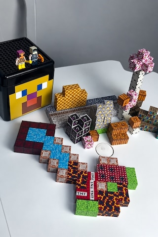 Steve Kutulu Minecraft Manyetik Blok Seti - 300 Parça + 15 Karakter