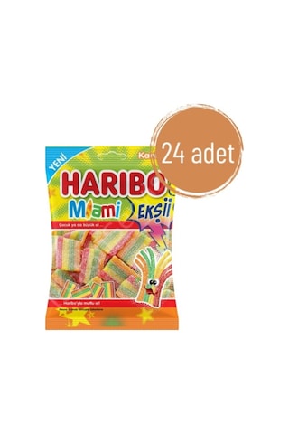Haribo Miami Ekşi Jelibon 70 Gr 24 Adet