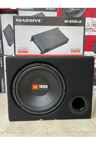 Jbl Kabinli Bass 30 CM 1000W + Massive 4 Kanallı Anfi 3000 Watt