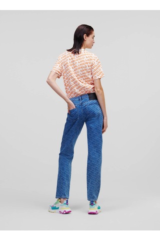 Karl Lagerfeld Yüksek Bel Düz Paça Kadın Denim Pantolon 231w1180 Mavi