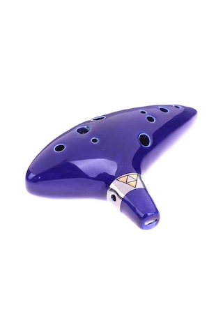 Valkyrie Ocarina 12 Delik Ocarina Seramik Alto C Ocarina Flüt Mavi Ocarina Sualtı Müzik Nefesli Enstrüman