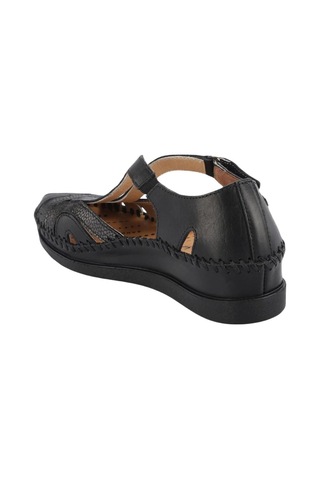 Forelli 22521 Sally-g Siyah Kadın Comfort Deri Sandalet 6752 Çok Renkli
