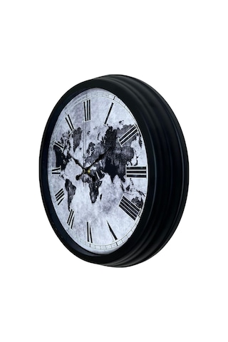 Worldline Black 40 Cm Metal Duvar Saati Çok Renkli