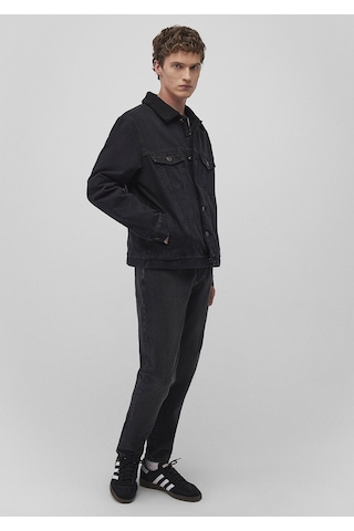 Mavi - Zander Classic Denim Antrasit Suni Kürklü Jean Ceket 0111214-89117 Siyah