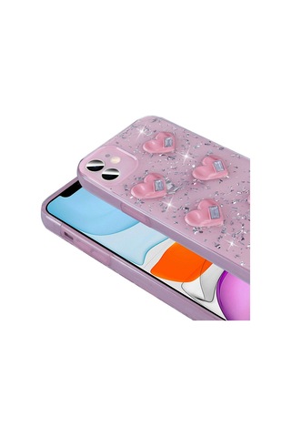 Apple Uyumlu iPhone 11 İle Airbagli Simli Arka Yüzeyli Kapak