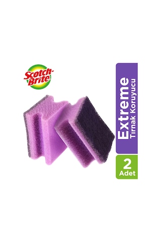 Scotch Brite Extreme Tırnak Koruyucu Bulaşık Süngeri Mor 2 Adet