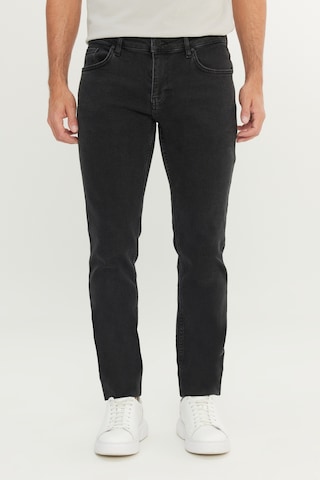 Erkek Sıyah Pamuklu Slim Fit 5 Cep Esnek Jean Denim Kot Pantolon Siyah