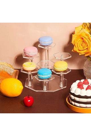 "açık Akrilik Mini Parfüm Rafı - Cupcakes, Atıştırmalıklar Ve Kozmetikler İçin Çok Yönlü Ekran Standı" Black, 7 Bit