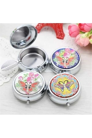 Ulzyvf Yuvarlak Taşınabilir Tablası Sigara Şekil Renkli Mini Metal Küllük Çevre Dostu Anahtarlık 1 Adet