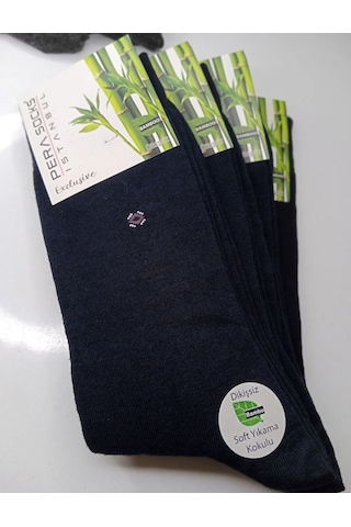 12 Çift Bambu Soket Çorap Karışık Renk Gri, Siyah, Lacivert Gri - Lacivert - Siyah