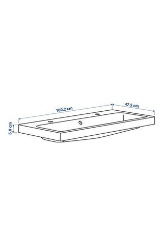 Ikea Backsjön Lavabo, Beyaz, 100x48 Cm
