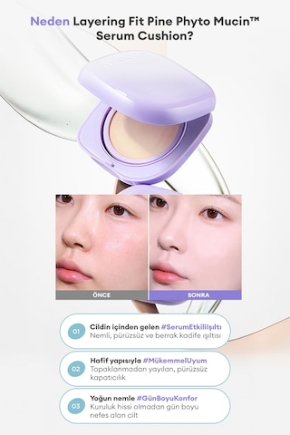 Missha Layering Fit Pine Phyto Mucin Serum Cushion SPF30 Pa++ Bran