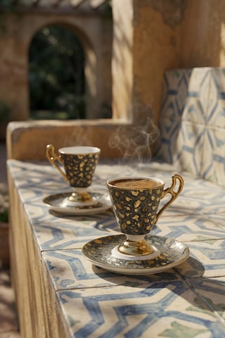 Talina 2 Kişilik Kahve Fincan Takımı - 90 Ml Siyah