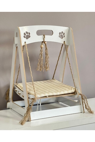 Ahşap Xxl Büyük Minderli Kedi Salıncağı Kedi Yatağı