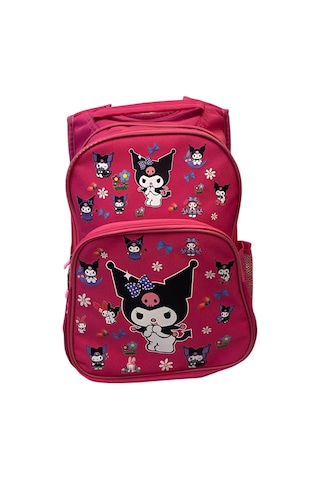 Kuromi Desenli Üçlü Kız Çocuk İlkokul Çantası + Termal Beslenme Çantası + Kalemlik Pembe