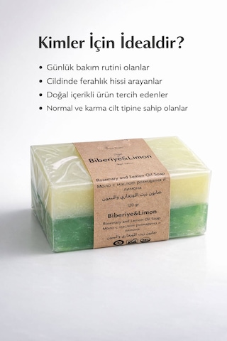 Limon & Biberiye Yağlı Cilt Bakım Sabunu- 120 Gr Limon