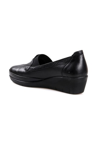 Scavia Ortapedik Comfort Siyah Deri Bayan Ayakkabı (375854008)
