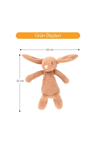 Yumuşacık Peluş Tavşan Hediyelik Bebek Uyku Ve Oyun Arkadaşı 45 Cm Oyuncak Kahverengi