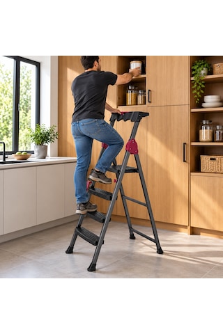 3+1 Basamaklı Metal Merdiven 150kg.taşıma 4915