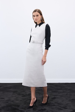 Kemerli Tüvit Elbise - Taş-136576 Taş