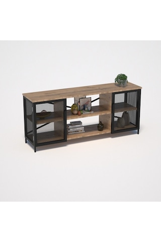 Endüstriyel Tarz 140 Cm Tv Sehpası/1903 Atlantik Çam - Siyah