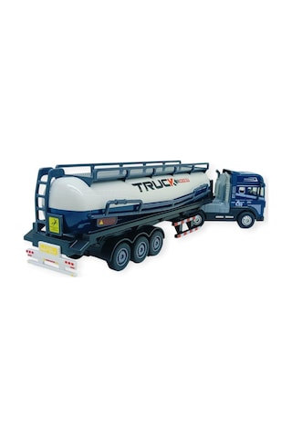 Metal Tır 1:24 - Sesli Işıklı Tanker Tır 39 Cm - Lacivert Kafa Çok Renkli