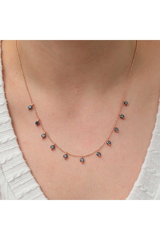 Artsmagazinmücevher Gümüş Mistik Topaz Taşlı Rose Şans Kadın Kolye