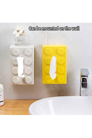 Tongxida Çok İşlevli Karikatür Yapı Bloğu, Mendillik Saklama Kutusu, Oturma Odası Sehpa Dekorasyonları, Renk: Beyaz Diğer Diğer