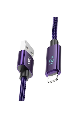 Hoco. U125 1.2m Benefit Usb To Lightning Şarj Data Kablosu - Mor
