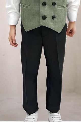 Riccotarz Erkek Bebek Takım Elbise Çizgili Yelekli Yosun Yeşili Alt Üst Takım Yeşil