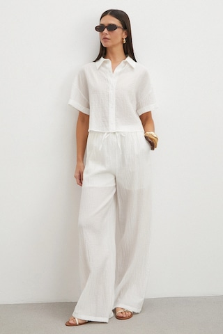 Uterpe Linen-look Beyaz Pantolon