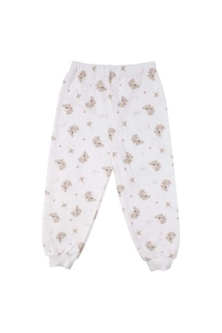 Bebegen Kız Çocuk Ekru Bej Koala Desenli Çıtçıtlı Pijama Takımı Çok Renkli