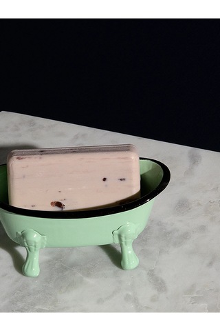 Dekoratif Metal Sabunluk Vintage Küvet Tasarım Banyo Sabunluk Banyo Lavabo Dekoru Açık Yeşil