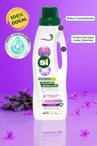 Si Senin İçin %100 Doğal Çamaşır Deterjanı Lavanta Yağlı 1 L