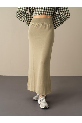 Yeşil Regular Fit Triko Uzun Etek 850893 Yeşil