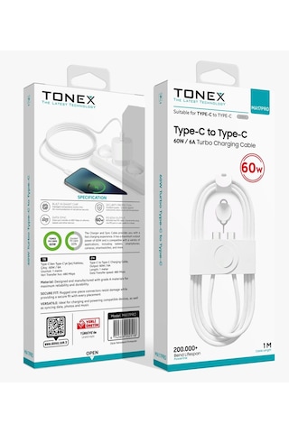 Tonex 17 17 Pro 17 Pro Max Uyumlu Sim İğneli Typec To Typec 60w 6a Pd Data Şarj Kablo Ma17pro