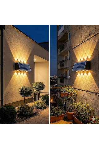 20w Güneş Enerjili Dış Mekan Bahçe Duvar Lambası - Cata Kos Solar Led Aplik - Ip65 Su Geçirmez, 3200k Gün Işı
