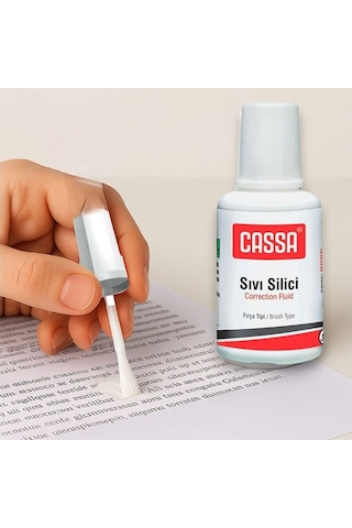 Sıvı Silici Daksil 6 Adet Cassa 18 Ml Fırçalı Sıvı Düzeltici Daksil Yazı Düzeltici Okul Ofis Büro Fırça Uçlu Daksil