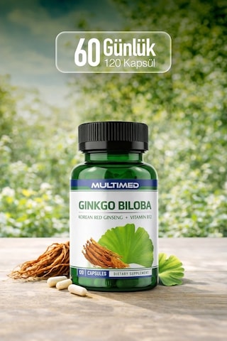 Multimed Ginkgo Biloba + Ginseng + Vitamin B12 120 Kapsül