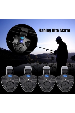 Joyjadehub 4 Adet Elektronik Balık Isırığı Alarmı Sesli Led Işık
