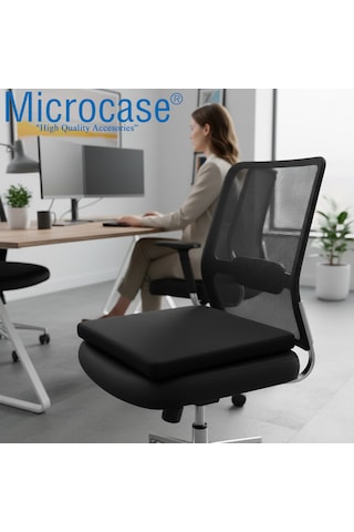 Microcase Araç Ve Ofis İçin Terletmez Ergonomik İpli Oturma Minderi 43 X 40 X 4cm 2 Adet Al5382
