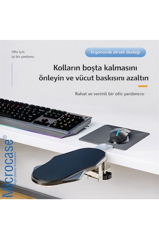Microcase Döner Ve Katlanabilir Tasarım Masaya Monte Kol Dayama Standı Al5449 Siyah Logosuz